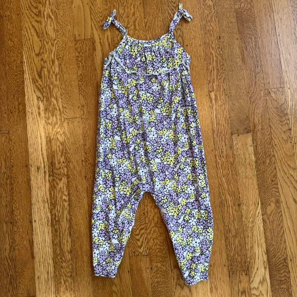 4/$20 Harper Canyon Floral Kids Jumpsuit - Purple and Yellow Sz 24 mo NWOT